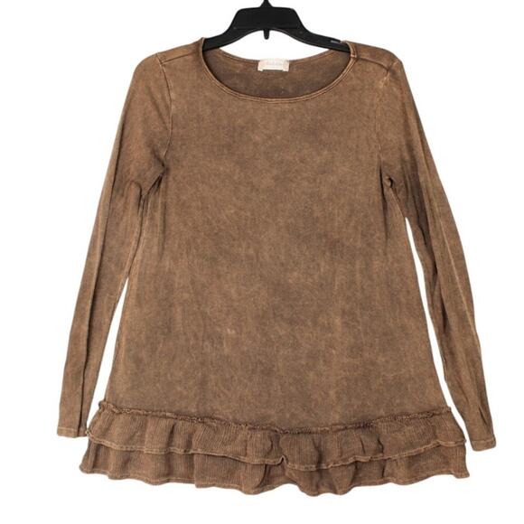 Altar'd State‎ Women Brown Long Sleeve Stretchy Shirt Size Small - Picture 1 of 5